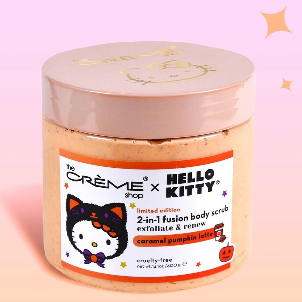 NEW LIMITED EDITION TheCrèmeShop x Hello Kitty Body Scrub Caramel Pumpkin Latte